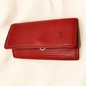 Authentic Louis Vuitton Red Epi Leather Key Case